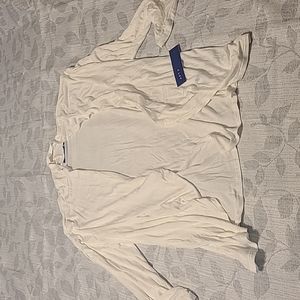 Womens White 3/4 Sleeve Cardigan